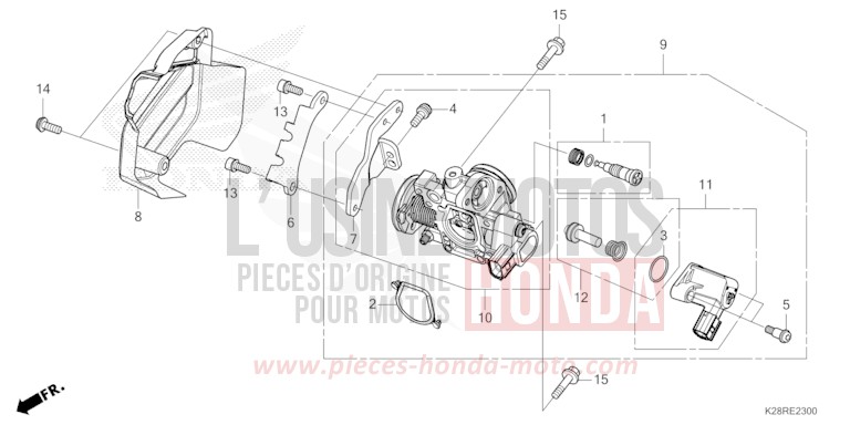 DROSSELKLAPPENGEHAEUSE von CRF125FB "große Räder" EXTREME RED (R292) von 2025